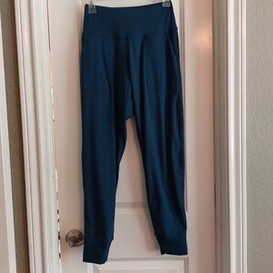 Dark Slate Blue High Waisted Jogging Athleisure Pants Size XS, Two Pocket